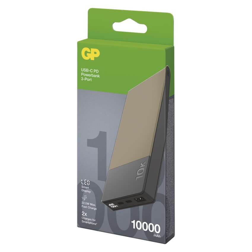 Powerbanka GP M2+ Series, 10 000 mAh, 22,5 W, béžová