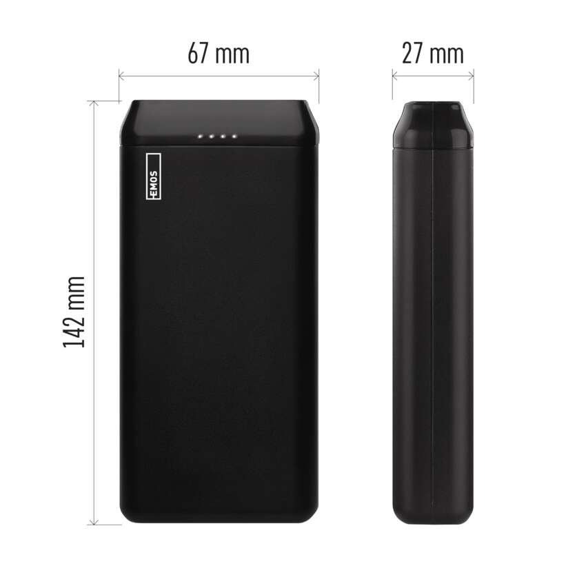 Powerbank EMOS Alpha2 20, 20 000 mAh, 10 W, schwarz