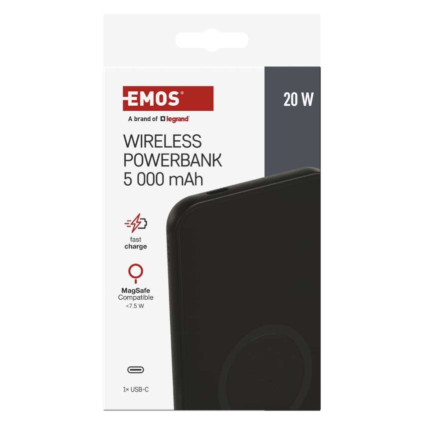 Juhtmevaba Powerbank WI 521, 5 000 mAh, 20 W, must