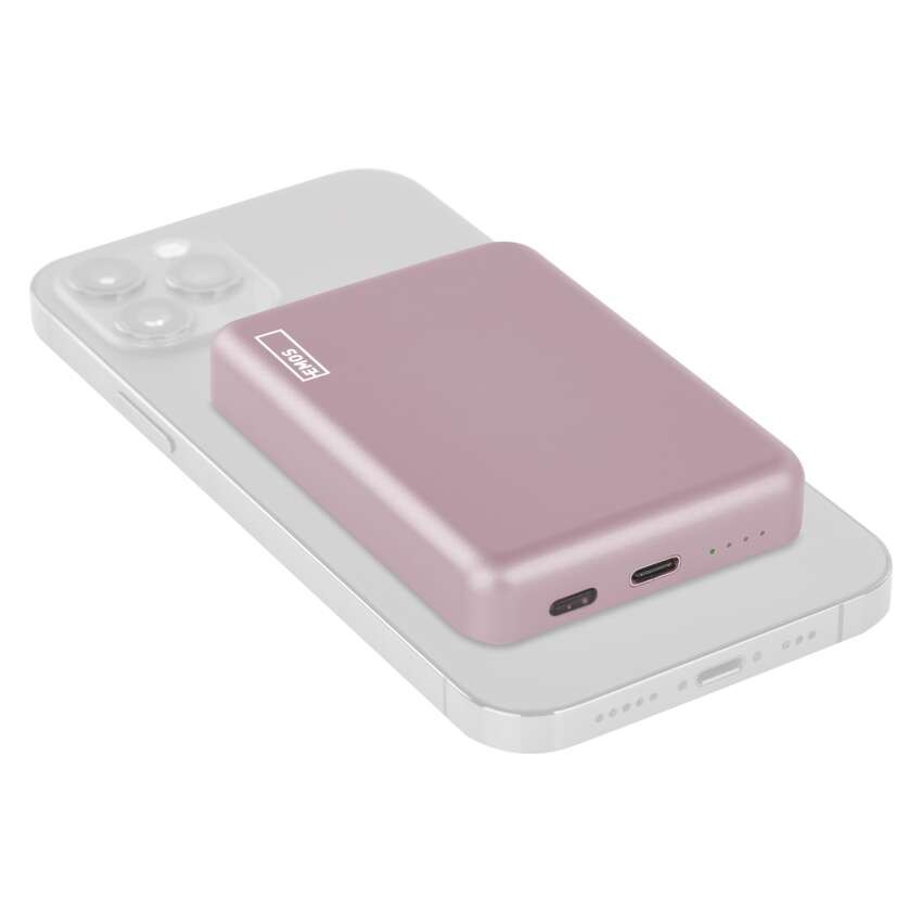 Powerbank EMOS WI 522, 5 000 mAh, 20 W+Wireless, baby pink