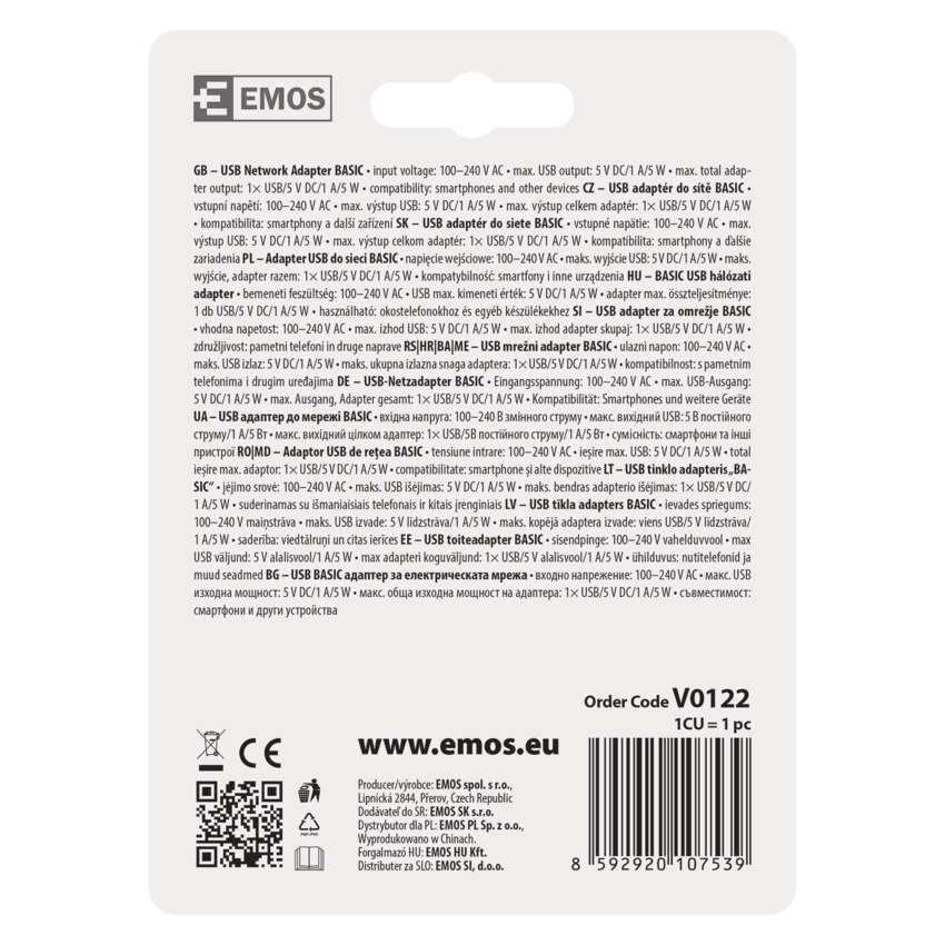 USB Netzadapter BASIC  1A (5W)