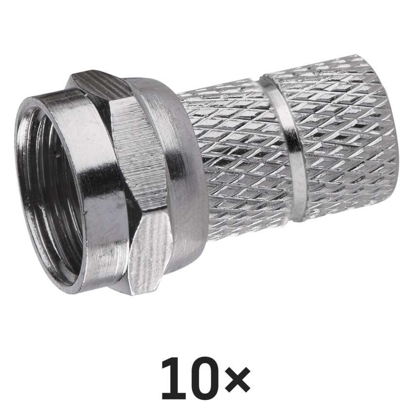 Konnektor F-Stecker für Koaxialkabel CB113, 10 Stk.