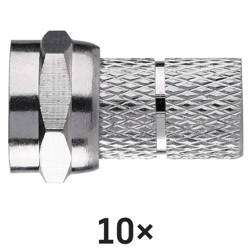 Konnektor F-Stecker für Koaxialkabel CB113, 10 Stk.