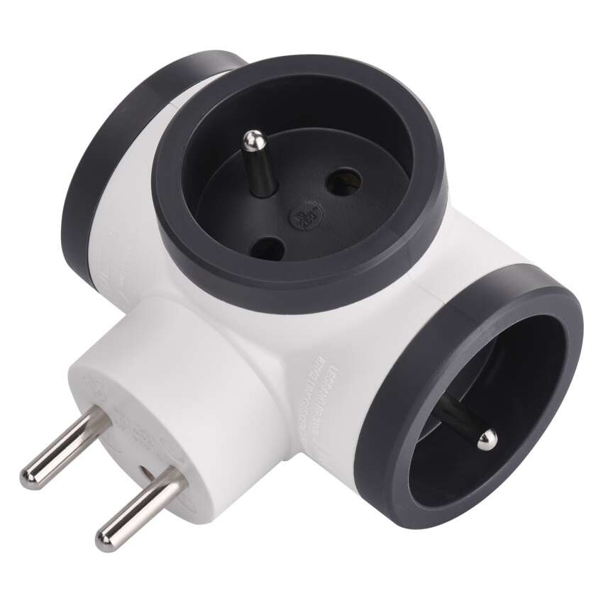 LEGRAND Revolution Rozbočovacia zásuvka 3× guľatá