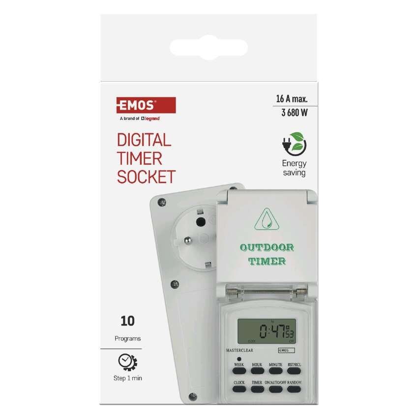 Digitale Zeitschaltuhr, IP44 für den Außenbereich