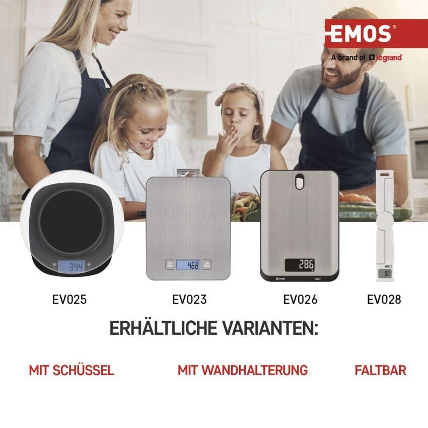 Digitale Küchenwaage EV025 schwarz