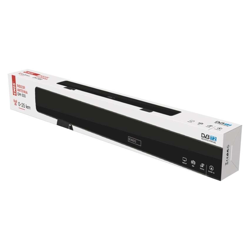 Anténa pokojová EM-300, 0–25 km, DVB-T2, DAB, filtr LTE/4G