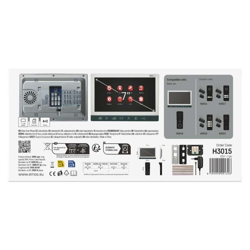 Monitor zur Video-Türsprechanlage EM-10AHD 7" LCD