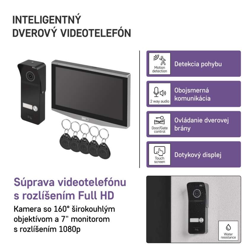 GoSmart Sada domáceho videovrátnika EMOS IP-750A s WiFi