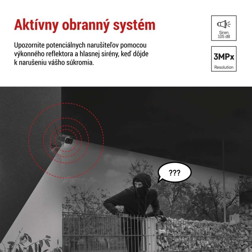 GoSmart Vonkajšia batériová kamera IP-600 EYE s WiFi a solárnym panelom