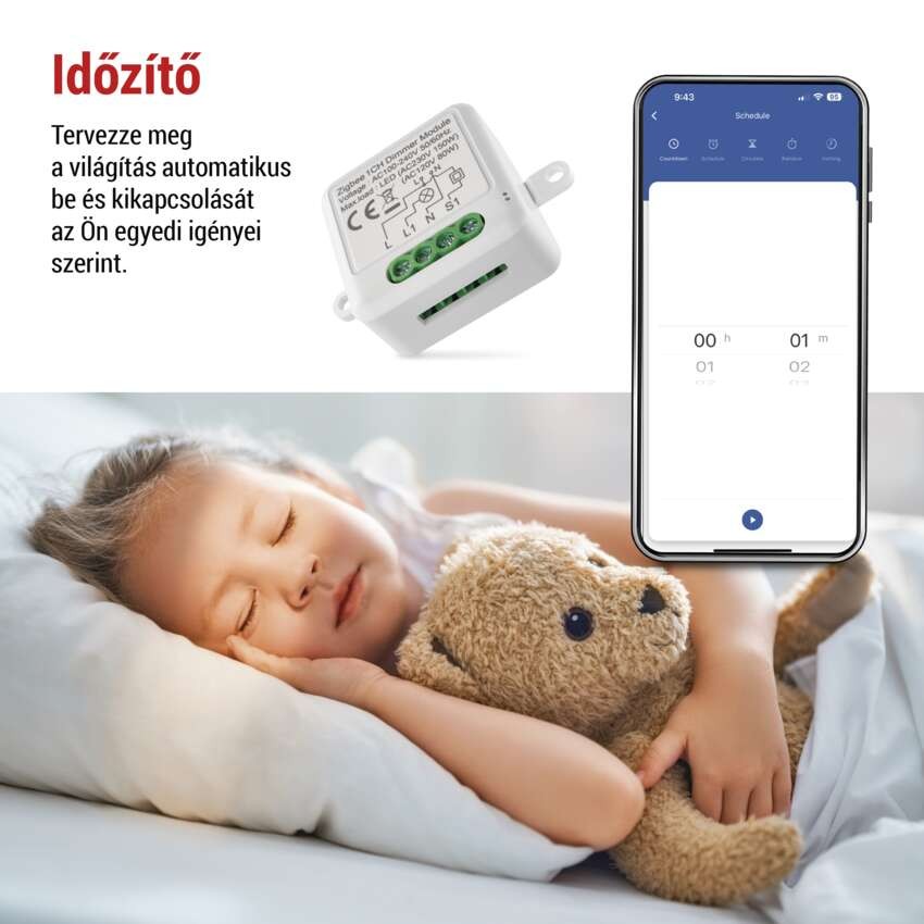 GoSmart fényerőszabályozó modul IP-2111DZ, ZigBee, 1 csatornás