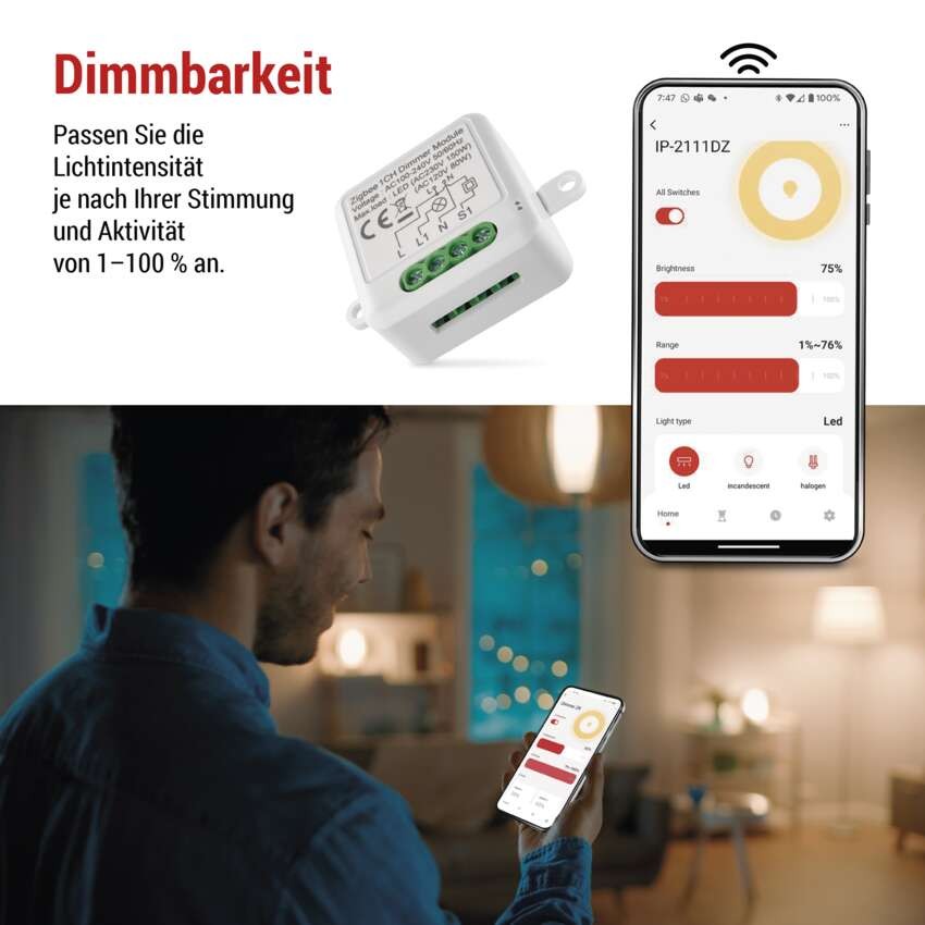 GoSmart Dimm-Modul IP-2111DZ, ZigBee, 1-kanal