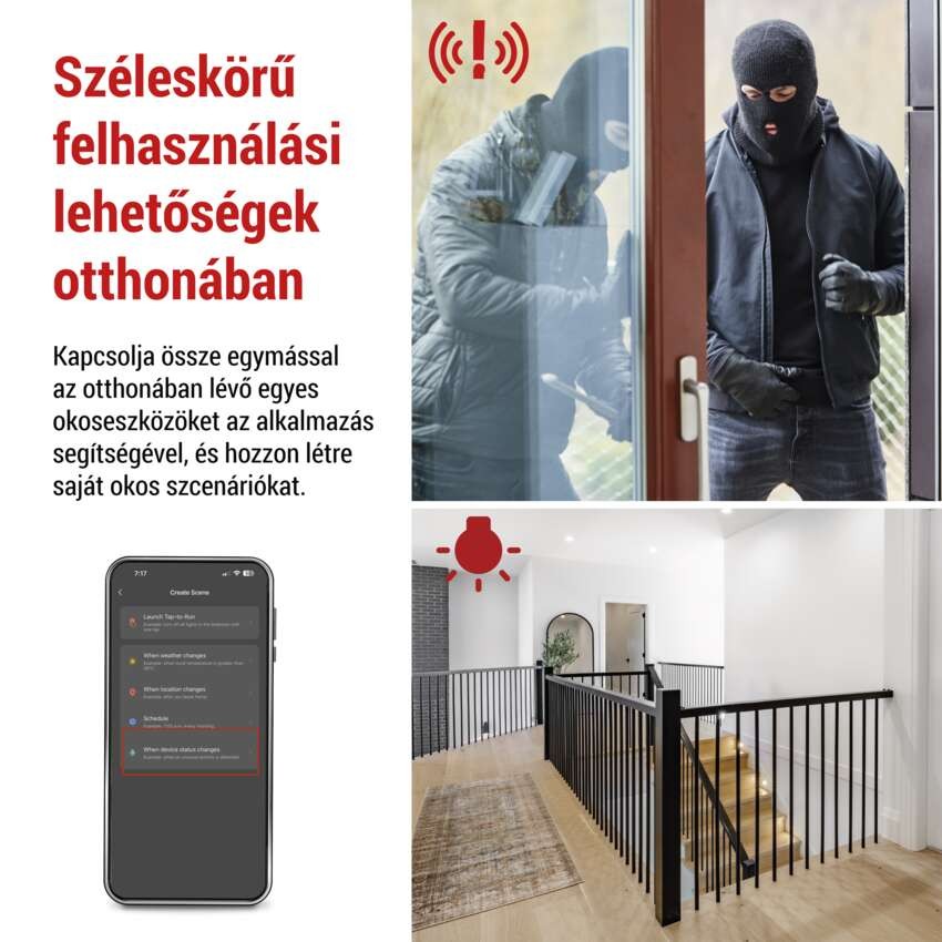 GoSmart PIR érzékelő (mozgásérzékelő) IP20, ZigBee