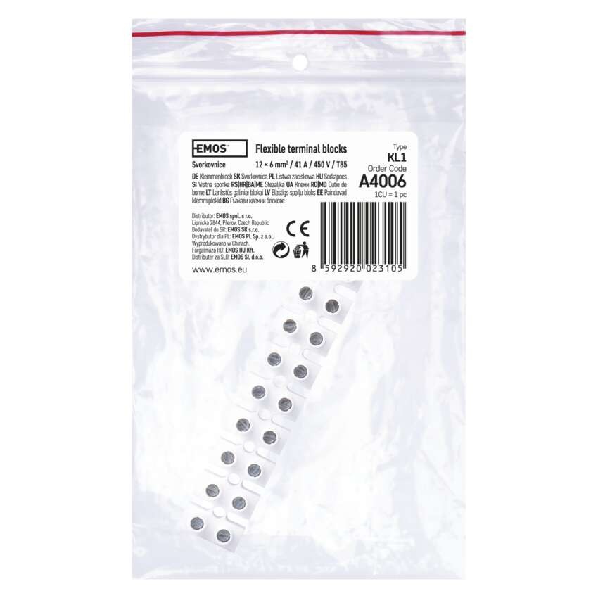 Spaiļu bloks, 12 x 6,0 mm, balts, 1 gab.