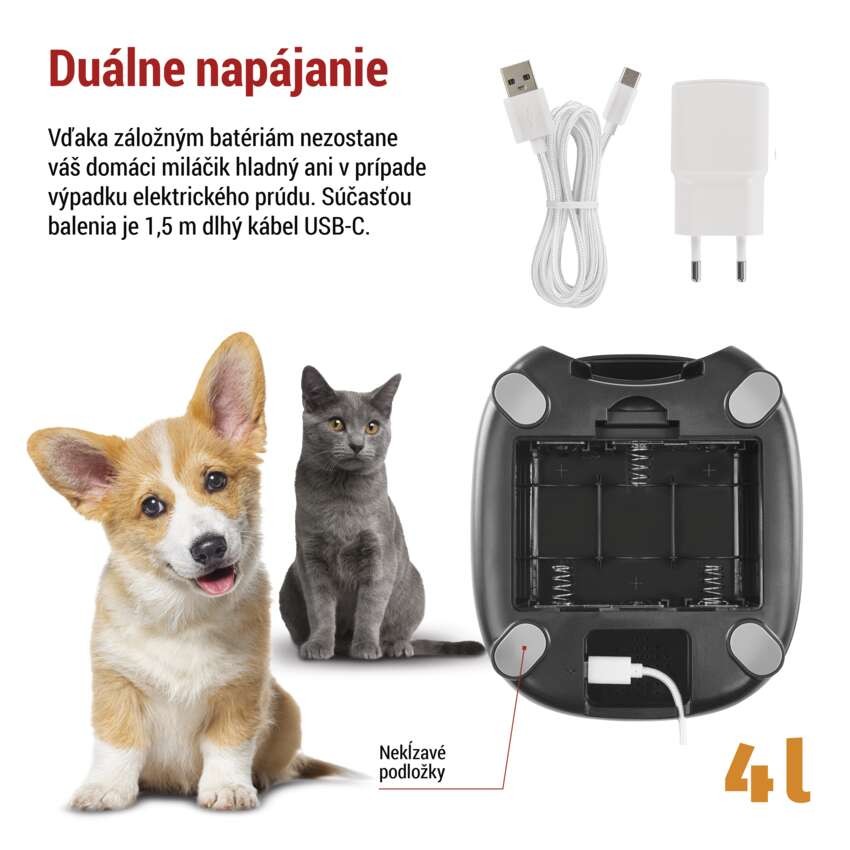 GoSmart dávkovač krmiva Pet Care, 4 l, čierny, Wi-Fi