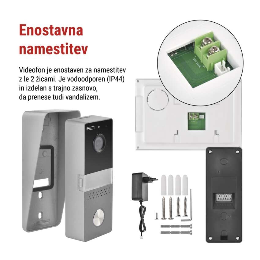 Komplet domačega video domofona  EM-04Z 2WIRE