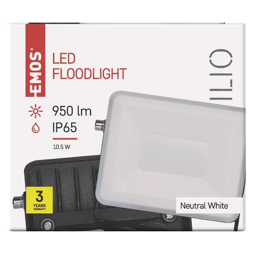 EMOS Ilio LED reflektor 10.5W 950lm IP65 természetes fehér