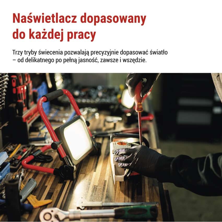 Przenośny naświetlacz LED ACCO ładowalny 35W zimna biel