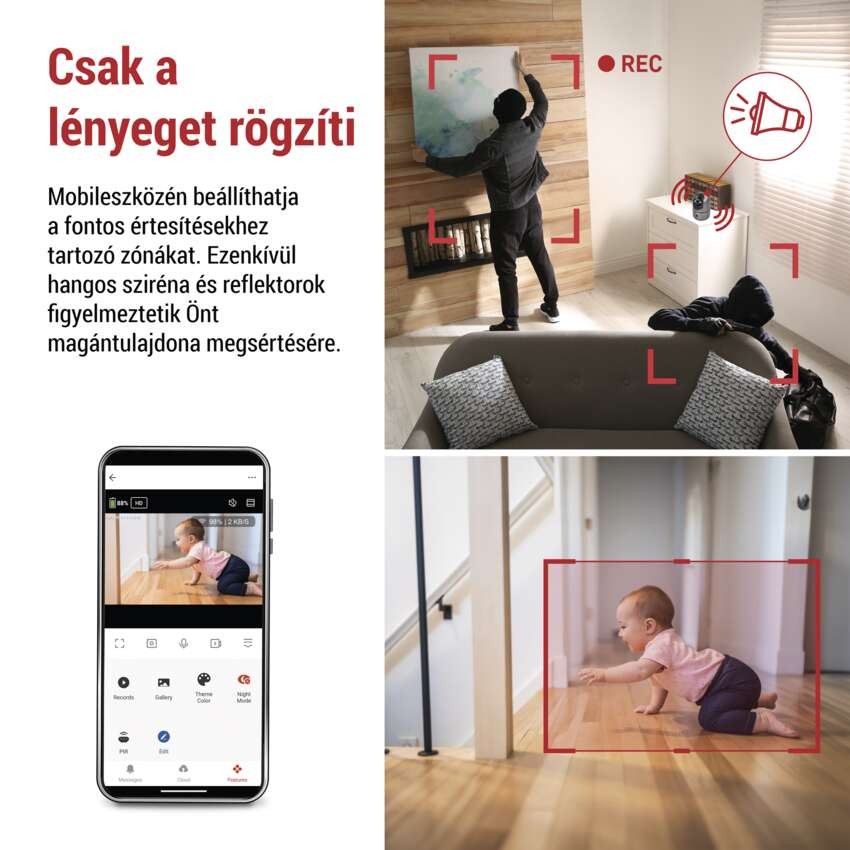 GoSmart Beltéri forgatható kamera IP‑220W wifivel