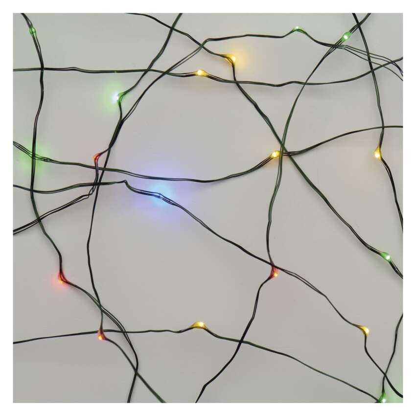 LED vianočná nano reťaz zelená, 15 m, vonkajšia aj vnútorná, multicolor, časovač