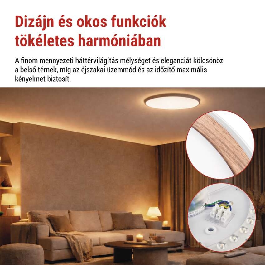ILVI LED-es felületre szerelhető lámpa, kör alakú, 30 W, szabályozható, CCT-változtatássa