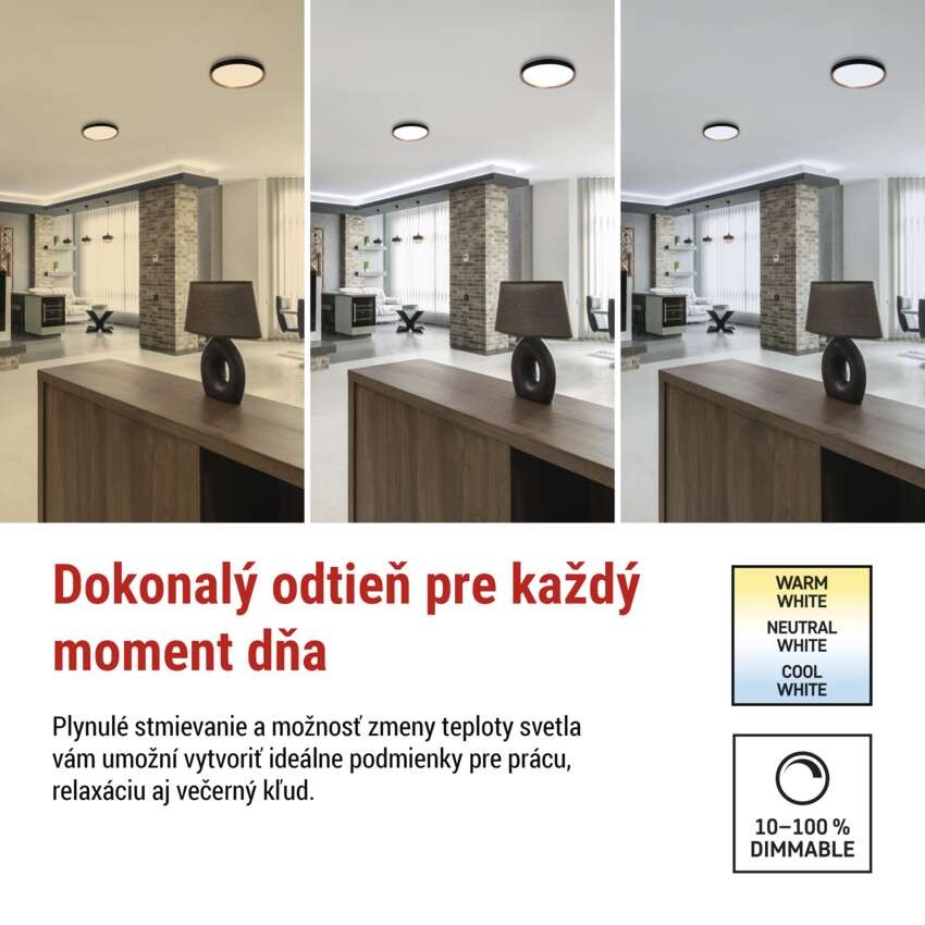 LED nástenné svietidlo ILVI, kruhové 30 W, stmievanie + CCT, čierna + drevo