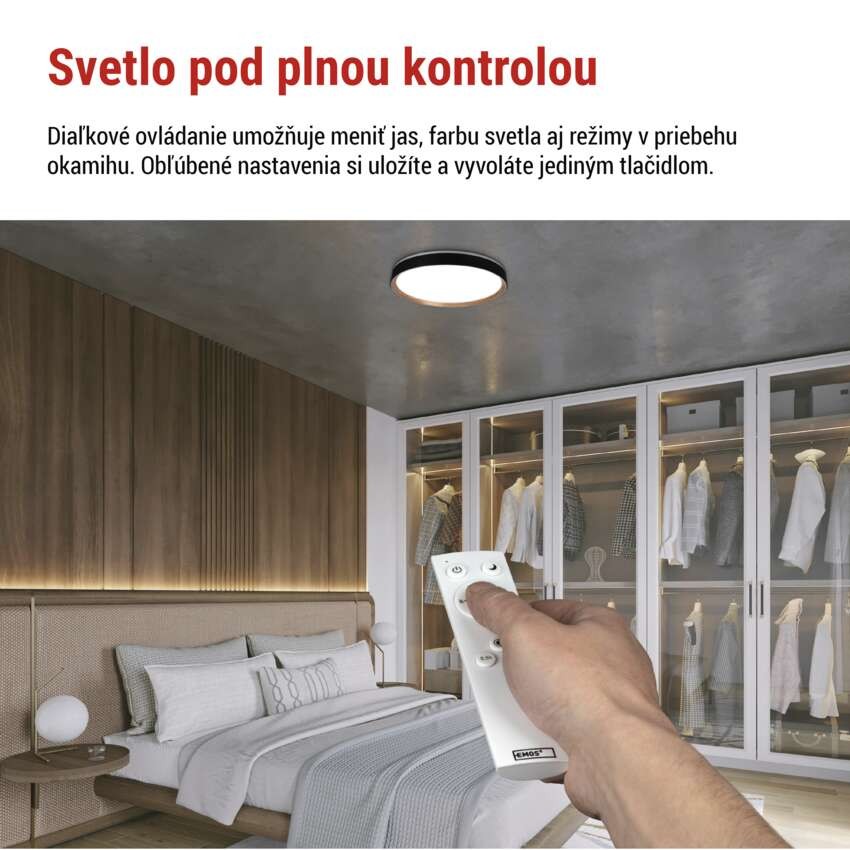LED nástenné svietidlo ILVI, kruhové 45 W, stmievanie + CCT, čierna + drevo