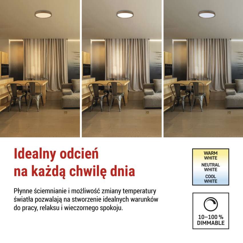 Oprawa LED nawierzchniowa ILVI, okrągła 30 W, regulacja jasności + CCT, drewno