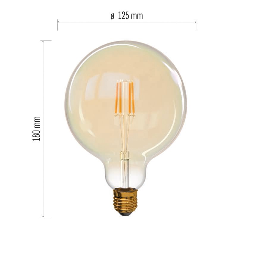 LED izzó Vintage G125 / E27 / 4 W (40 W) / 470 lm / meleg fehér