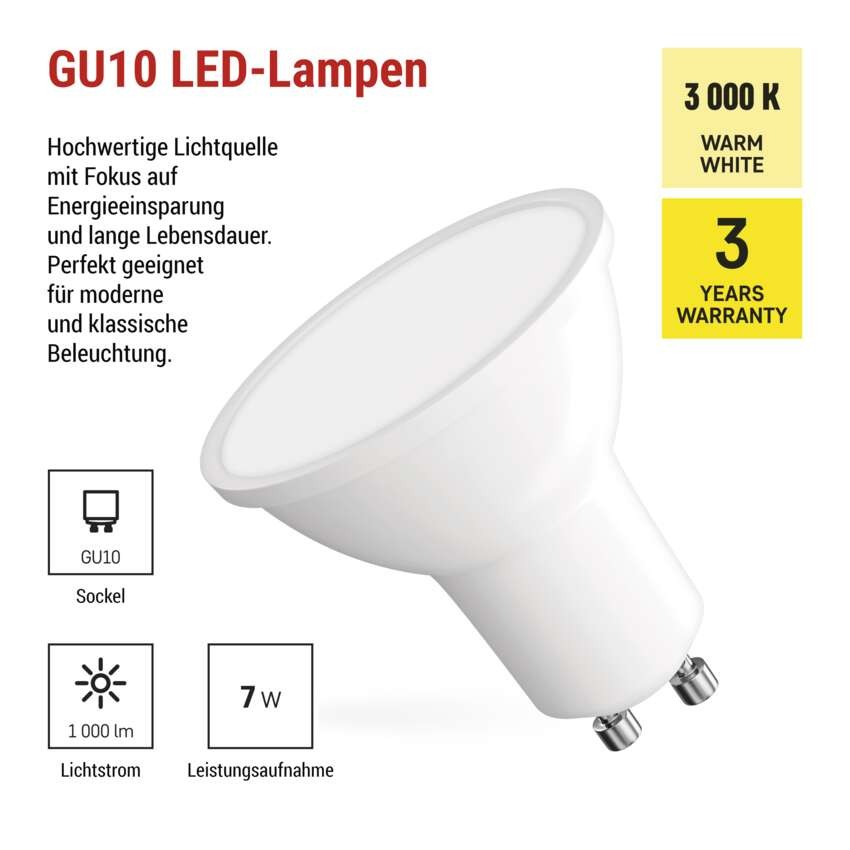 LED Lampe Classic MR16 Weiß/ GU10 / 7 W (72 W) / 1000 lm / WarmWeiß