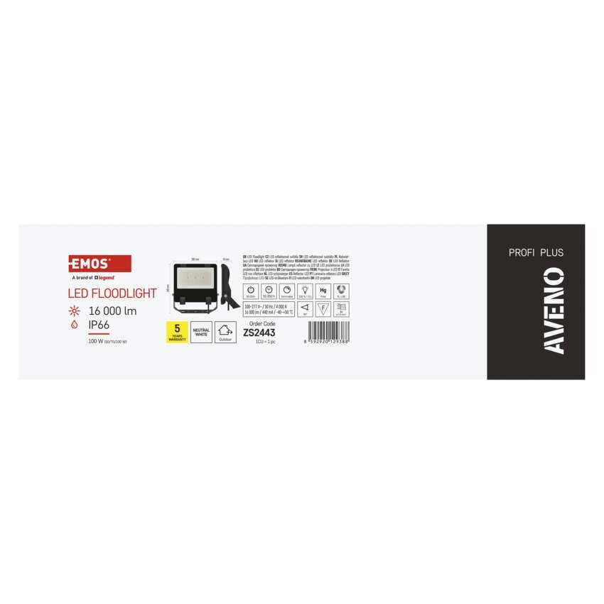 LED prožektorius AVENO 100 W, juodas, neutraliai baltas