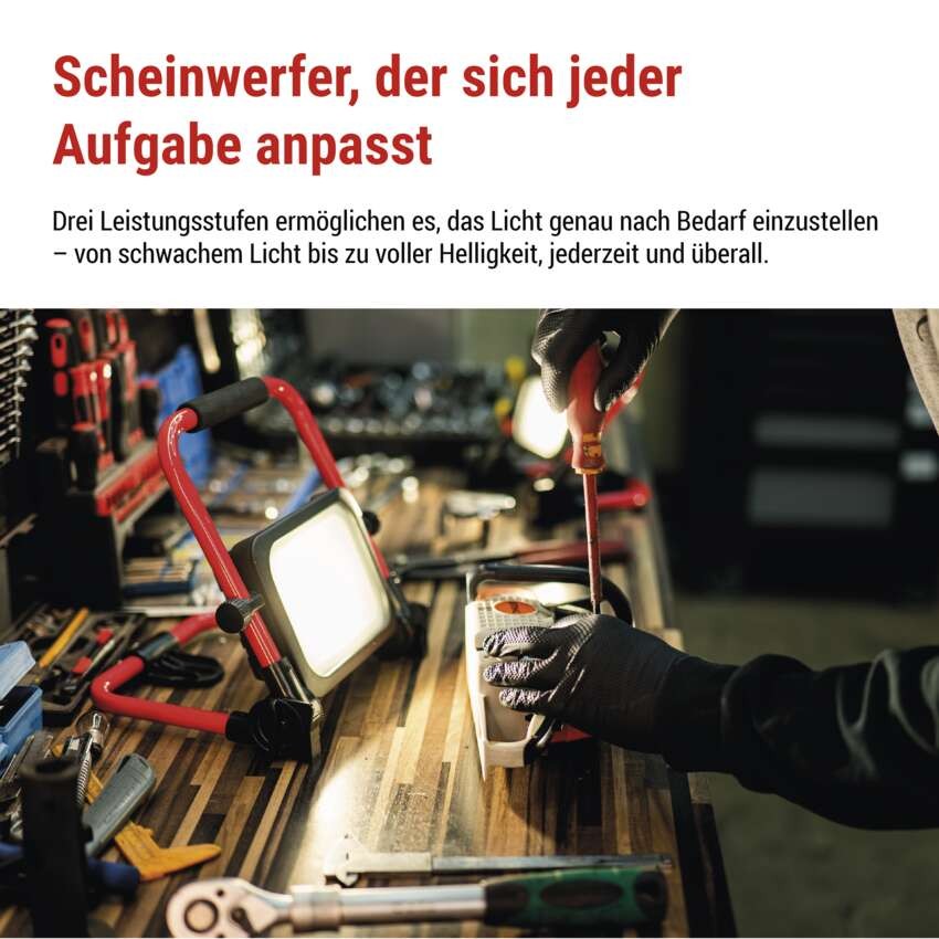 LED-Strahler ACCO, wiederaufladbar, tragbar, 35 W kaltweiss