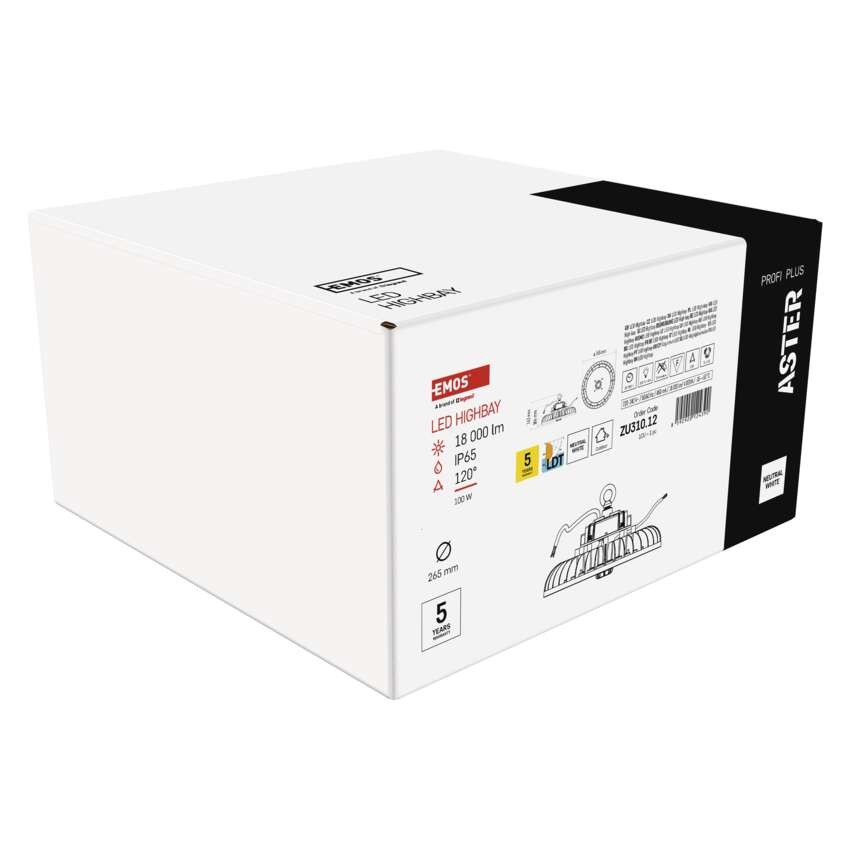LED pramoninis pakabinamas aukštas šviestuvas ASTER 120 °, 100 W, neutraliai baltas, IP65