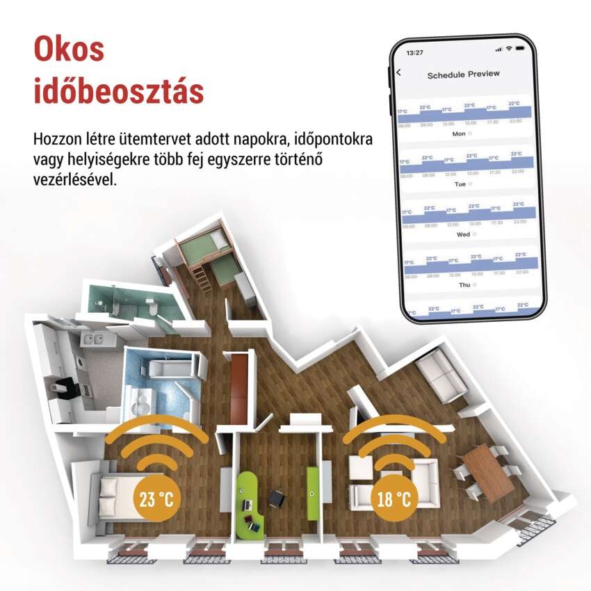 GoSmart Digitális termosztatikus fej P5631S ZigBee 3.0