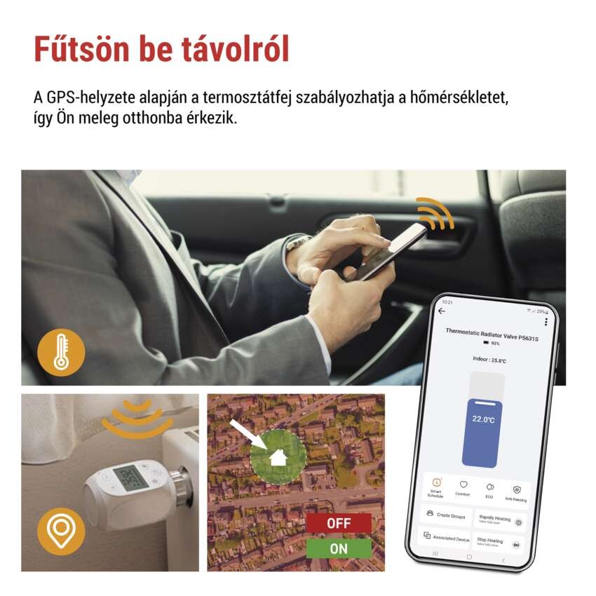 GoSmart Digitális termosztatikus fej P5631S ZigBee 3.0