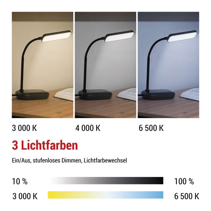 LED Schreibtischlampe MOLLY, schwarz