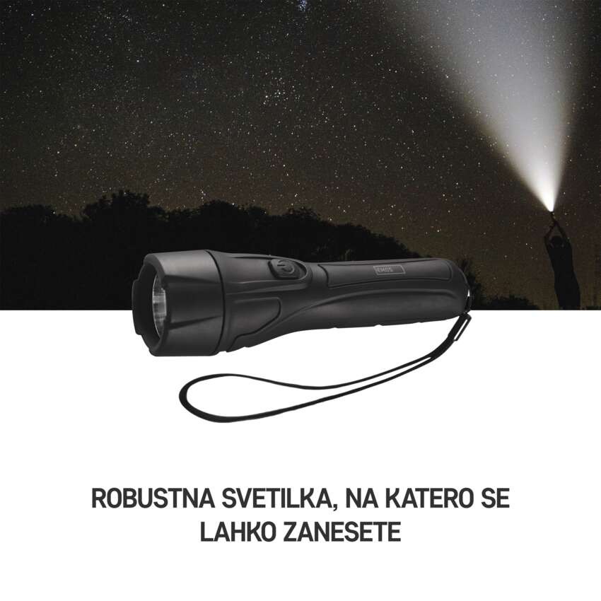 Ročna LED plastična svetilka P3210, 55 lm, 2× AA