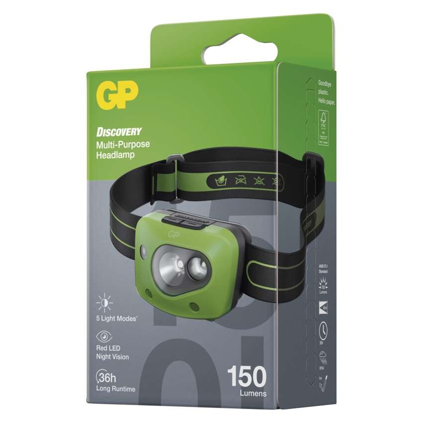 GP naglavna LED svetilka CH43, 150 lm
