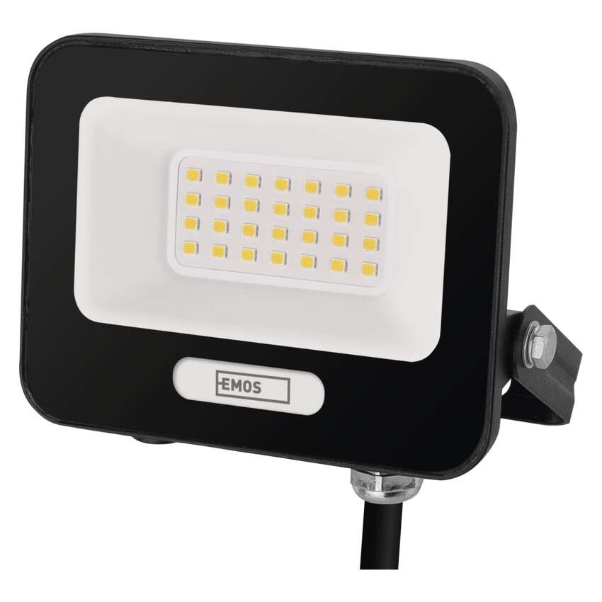 LED reflektor GLARO 20W, čierny, IP65, 2000 lm, neutrálna biela