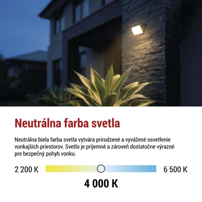 LED reflektor TAMBO EVO, 10 W, 1000 lm, IP65, čierny