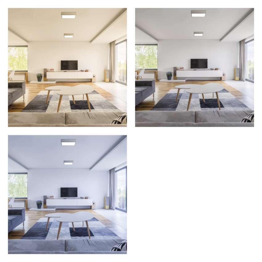 LED panel NEXXO,nadometni,  kvadratni, srebrn, 28,5W, nastavljiva CCT