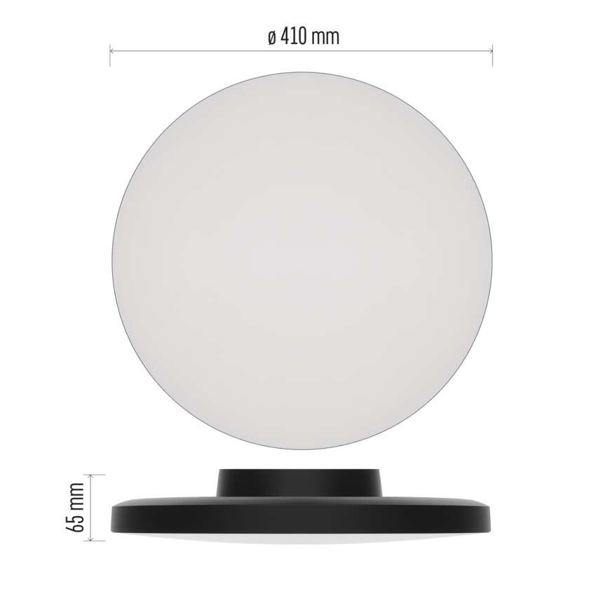 LED-Anbauleuchte DIONI rund, schwarz, 32W, mit Farbtemperatur-Änderung