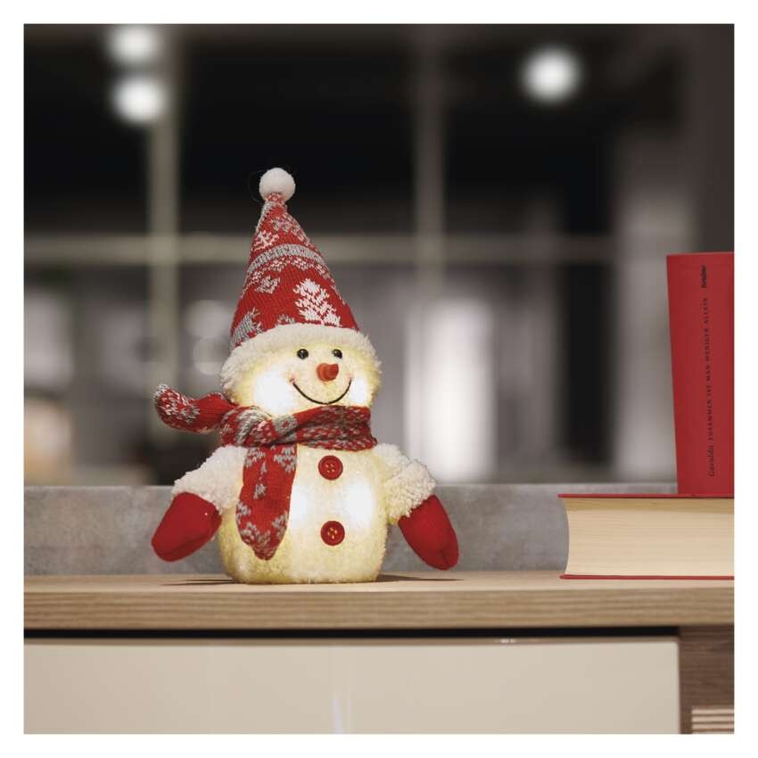 LED vianočný snehuliak svietiaci, 25 cm, 3x AAA, vnútorná, teplá biela