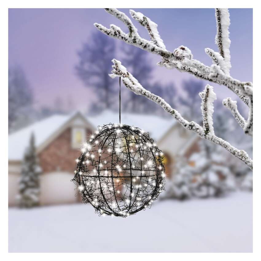 LED Weihnachtskugel – 200 LEDs, für den Außen- und Innenbereich, warmweiß