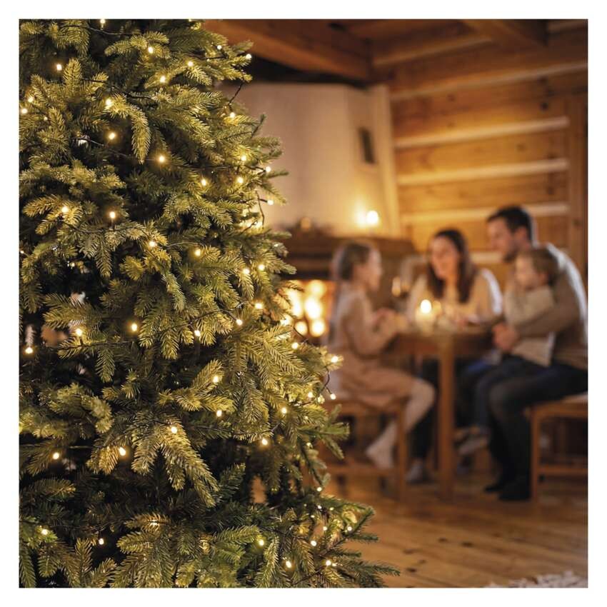 LED Weihnachtliche Lichterkette, 18 m, Außen/Innen, warmweiß, Programme, Timer