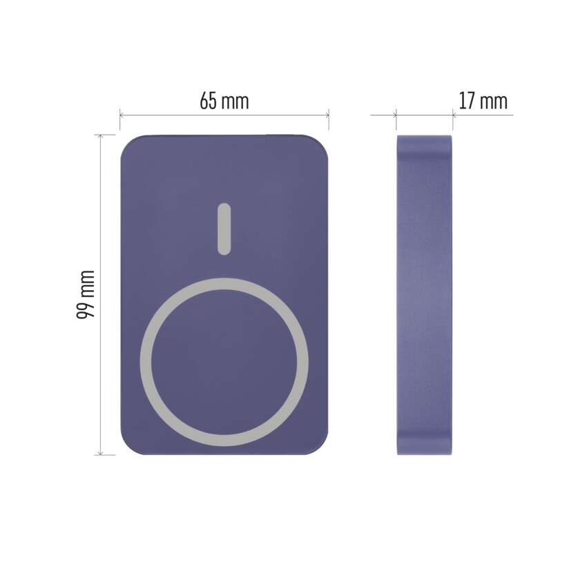 Bezvadu ārējais akumulators WI 1046, 10 000 mAh, 20 W, zils