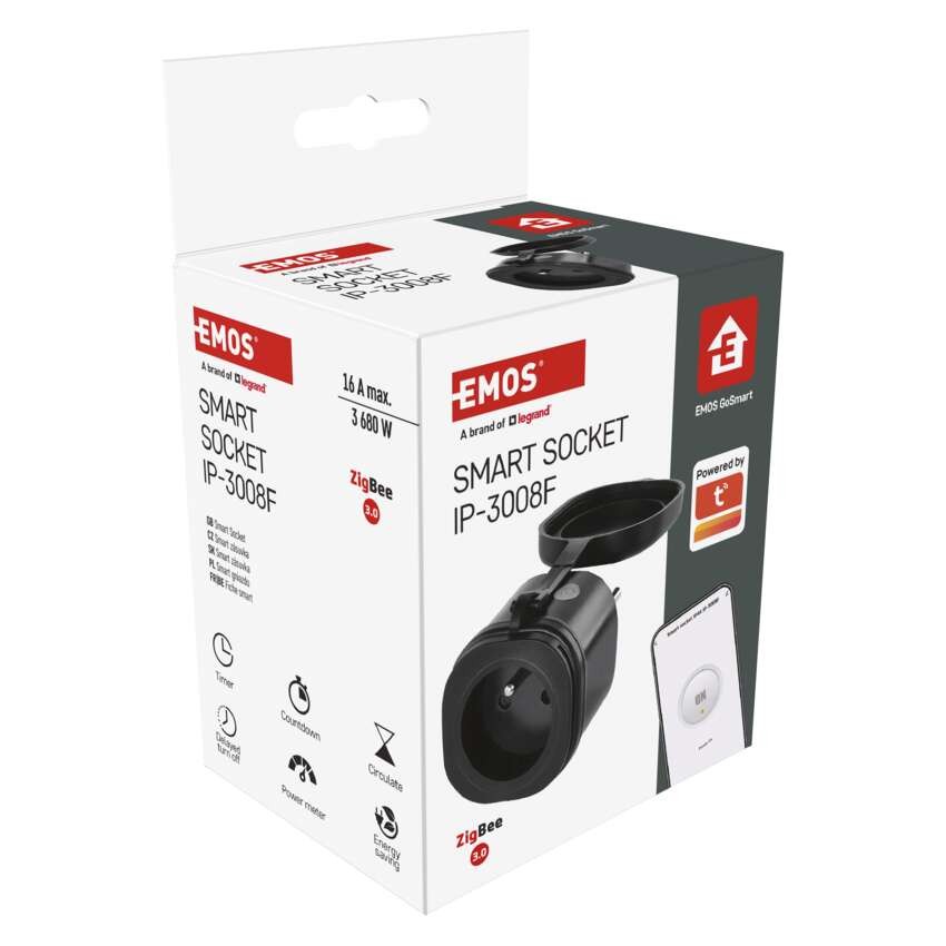 Zásuvka GoSmart Zigbee IP44 IP-3008F