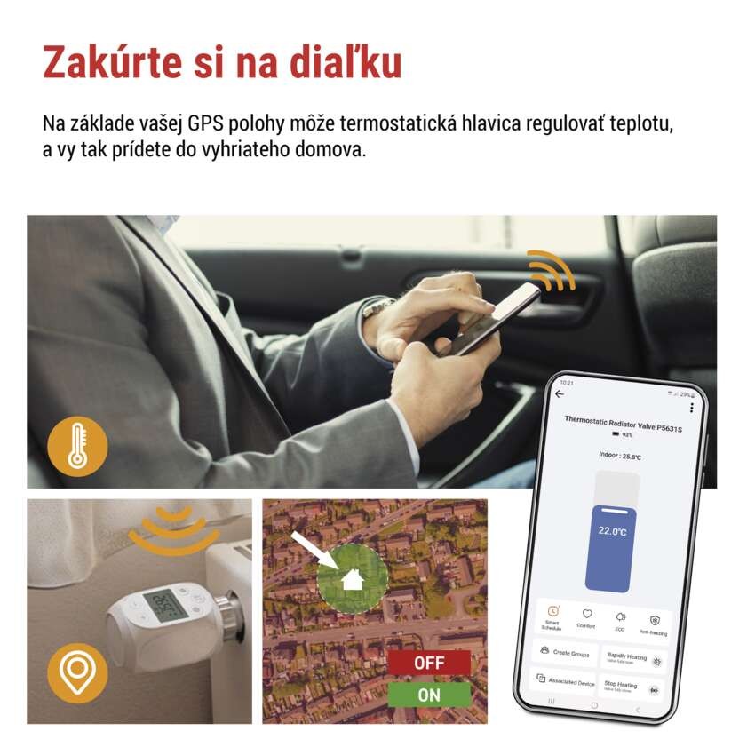 GoSmart Digitálna termostatická hlavica P5631S ZigBee 3.0