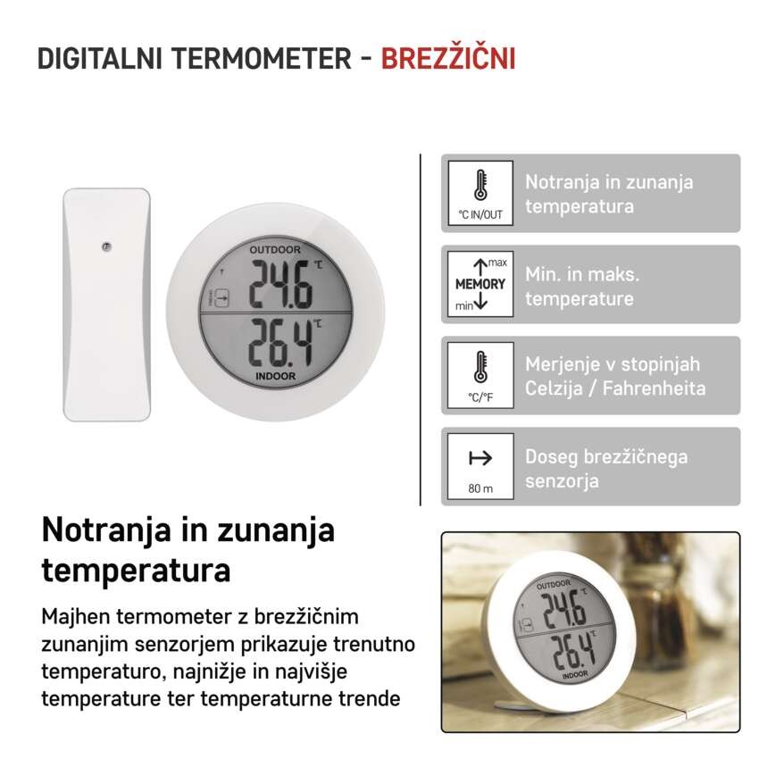 Digitalni termometer, brezžični senzor E0129