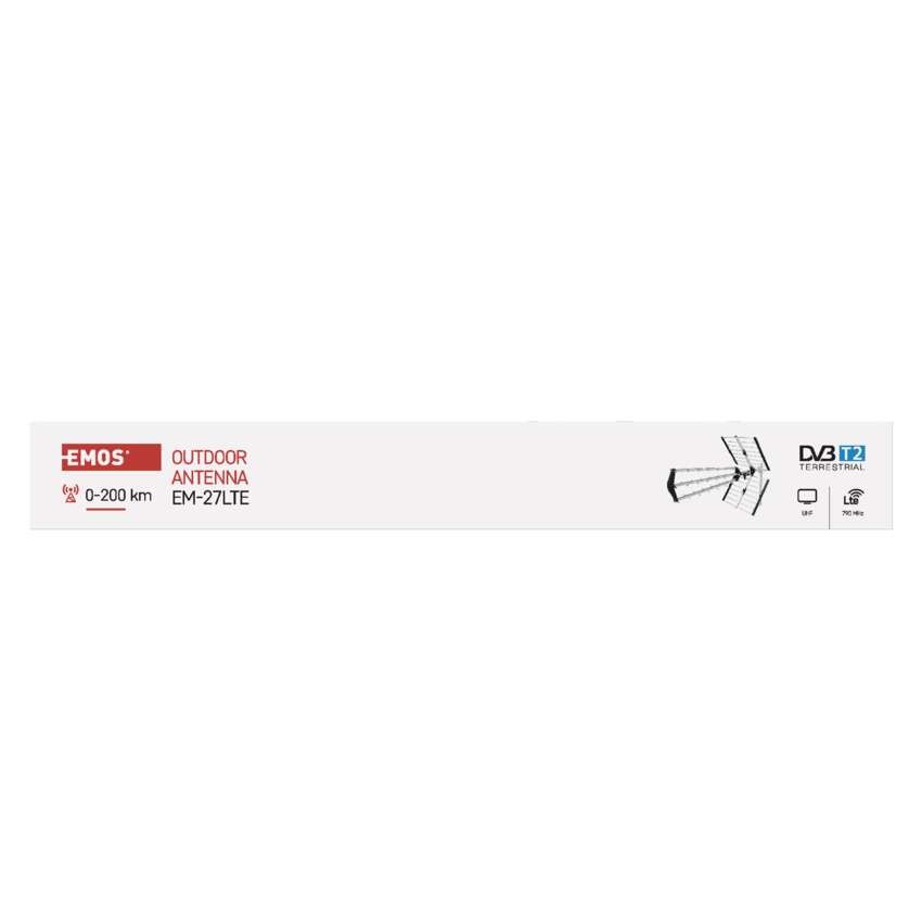 Anténa venkovní EM-27LTE, PROFI, 0–200 km, DVB-T2, filtr LTE/4G